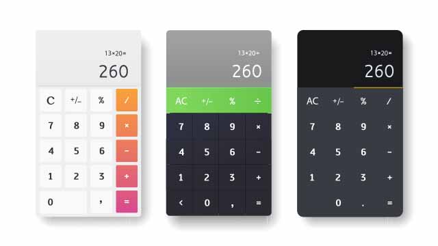 calculator app interface