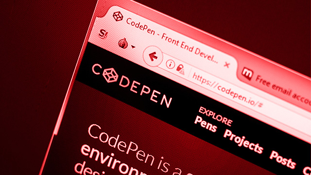 CodePen website display